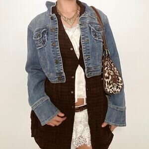 Y2k star jeans cropped denim jacket